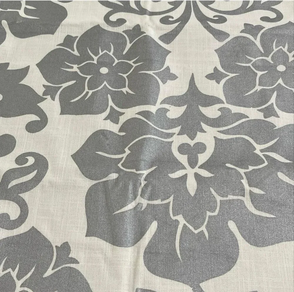 Pottery Barn Damask Metallic Silver Table Runner